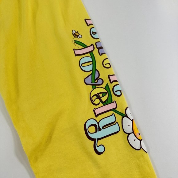 Dolls Kill BSR By Samii Ryan Women's Yellow Sweatpants Jogger Isn't it lovely Sz - Picture 2 of 11